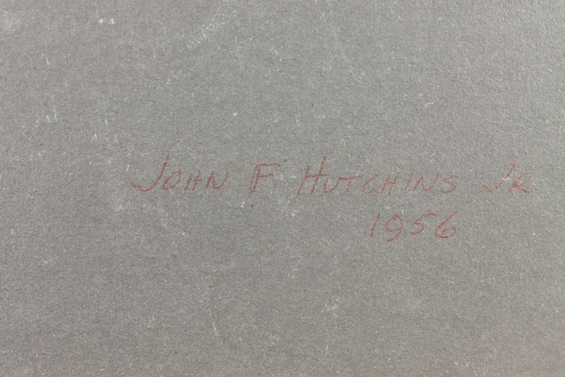 Artwork by Ernest J. Hutchins, River Landscape with Cottage, Made of oil on canvas board