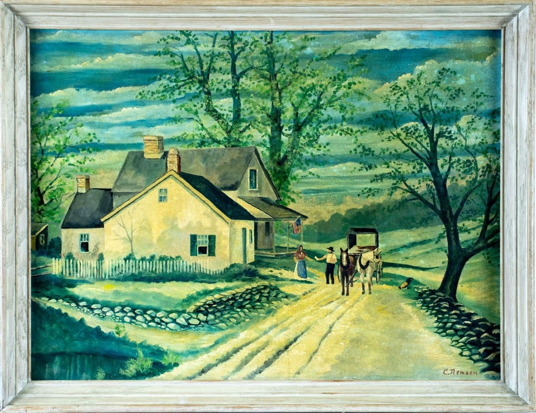 C Remsen | Outdoor Scene with Postman | MutualArt