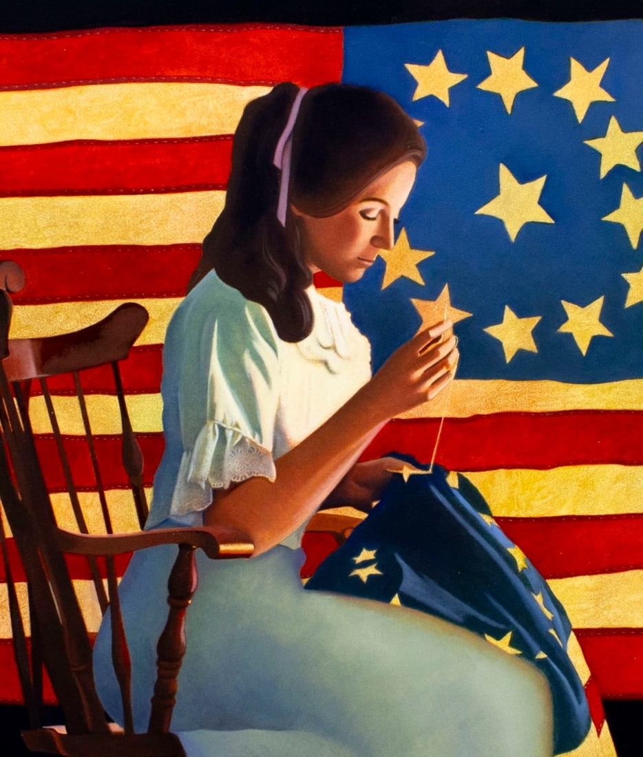 Greg Rudd | Flags on Parade (Betsey Ross Sews Flag (1991) | MutualArt