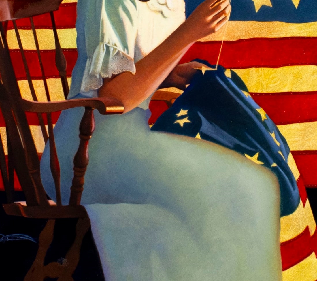 Greg Rudd | Flags on Parade (Betsey Ross Sews Flag (1991) | MutualArt