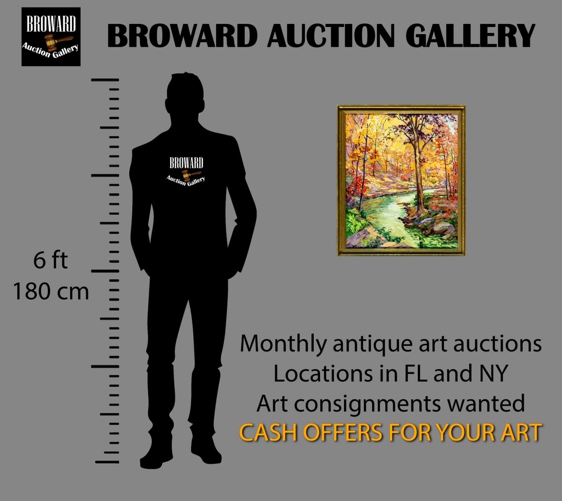 Artwork by Edward Walters, Autumn River Landscape, Made of oil on canvas