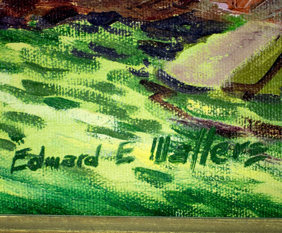 Artwork by Edward Walters, Autumn River Landscape, Made of oil on canvas