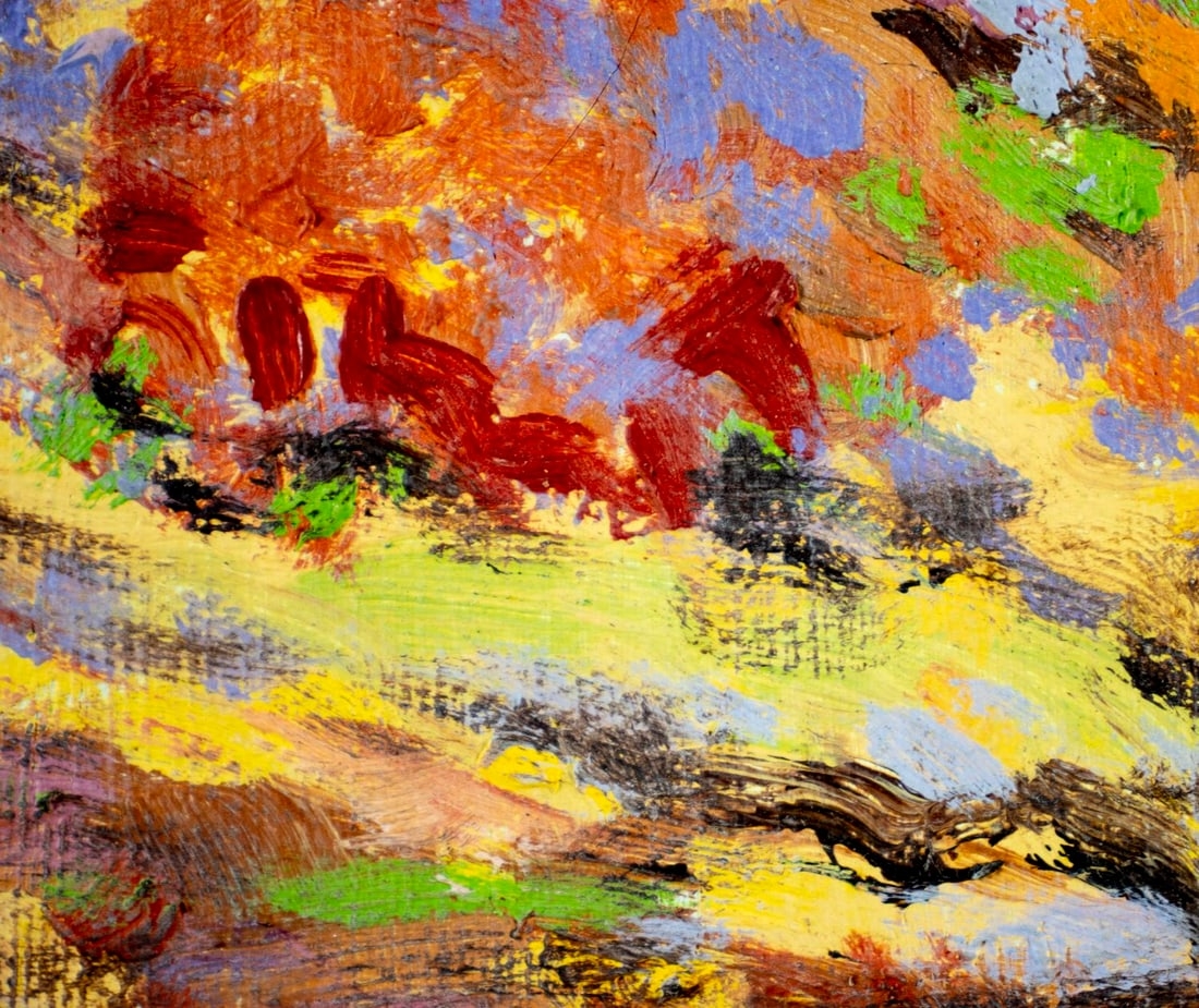 Artwork by Edward Walters, Autumn River Landscape, Made of oil on canvas