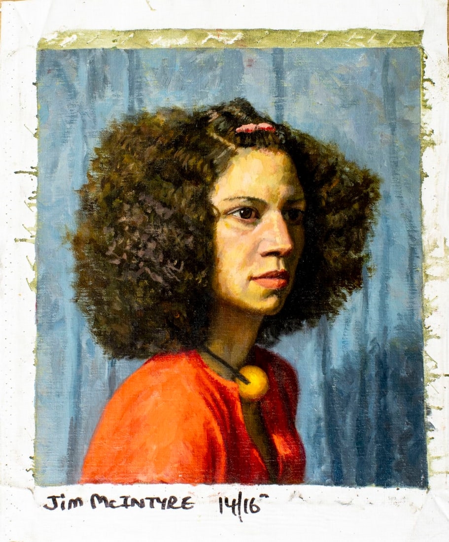 Artwork by Jim Mcintyre, Portrait of Woman, Made of oil on canvas