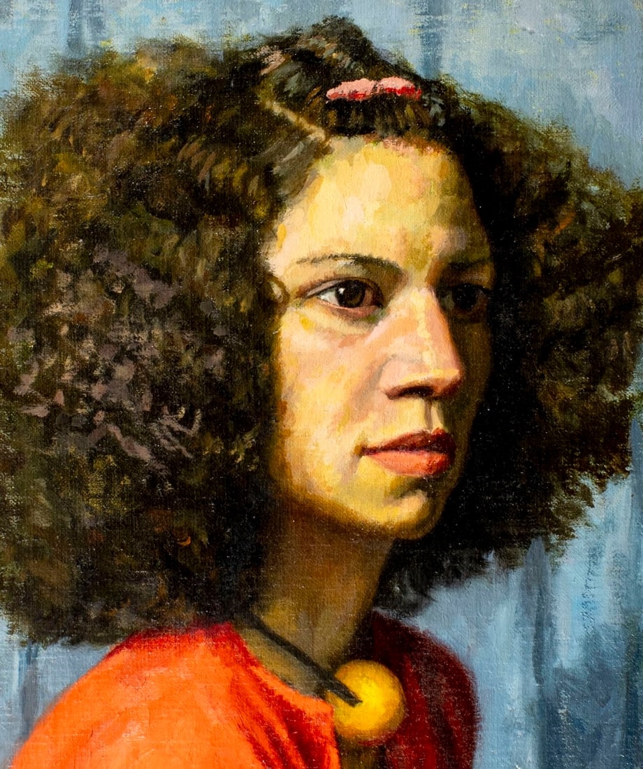 Artwork by Jim Mcintyre, Portrait of Woman, Made of oil on canvas