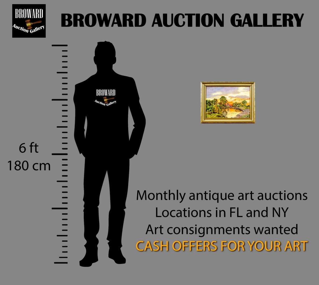 Artwork by Hope Vette, Sunset Pond Landscape, Made of oil on canvas. Canvas applied to board