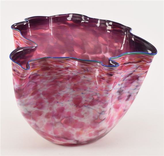 Dale Chihuly | Dale Chihuly large macchia art glass vase. Basket form ...