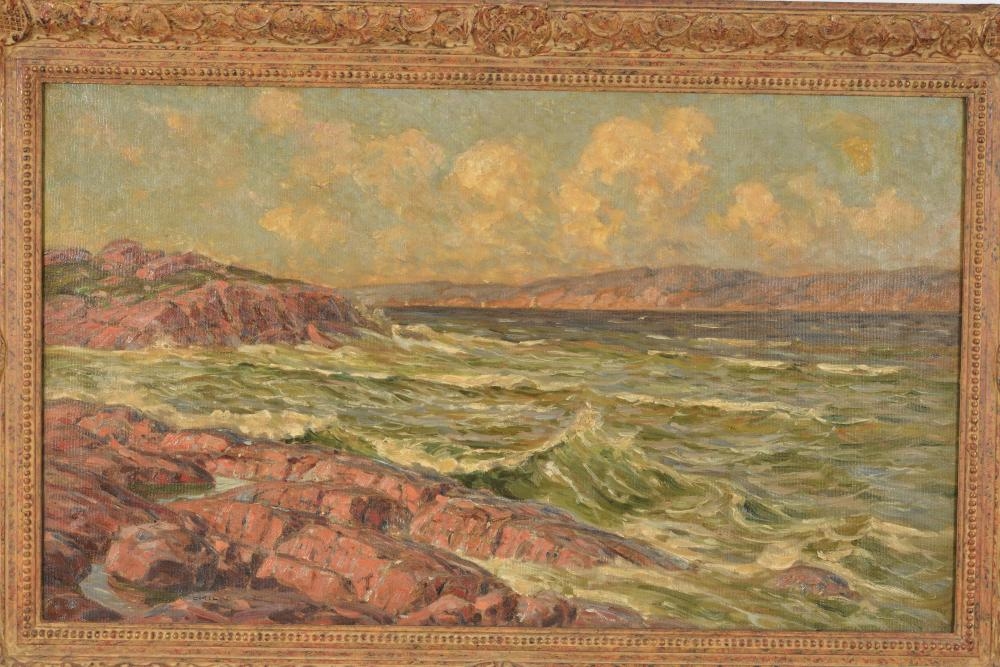 Artwork by Emil Biorn, Large seascape coastal inlet painting, Made of Oil on canvas