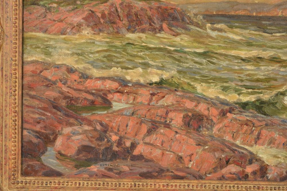 Artwork by Emil Biorn, Large seascape coastal inlet painting, Made of Oil on canvas