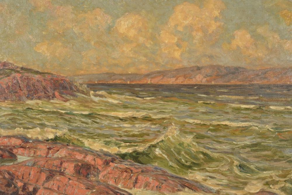 Artwork by Emil Biorn, Large seascape coastal inlet painting, Made of Oil on canvas