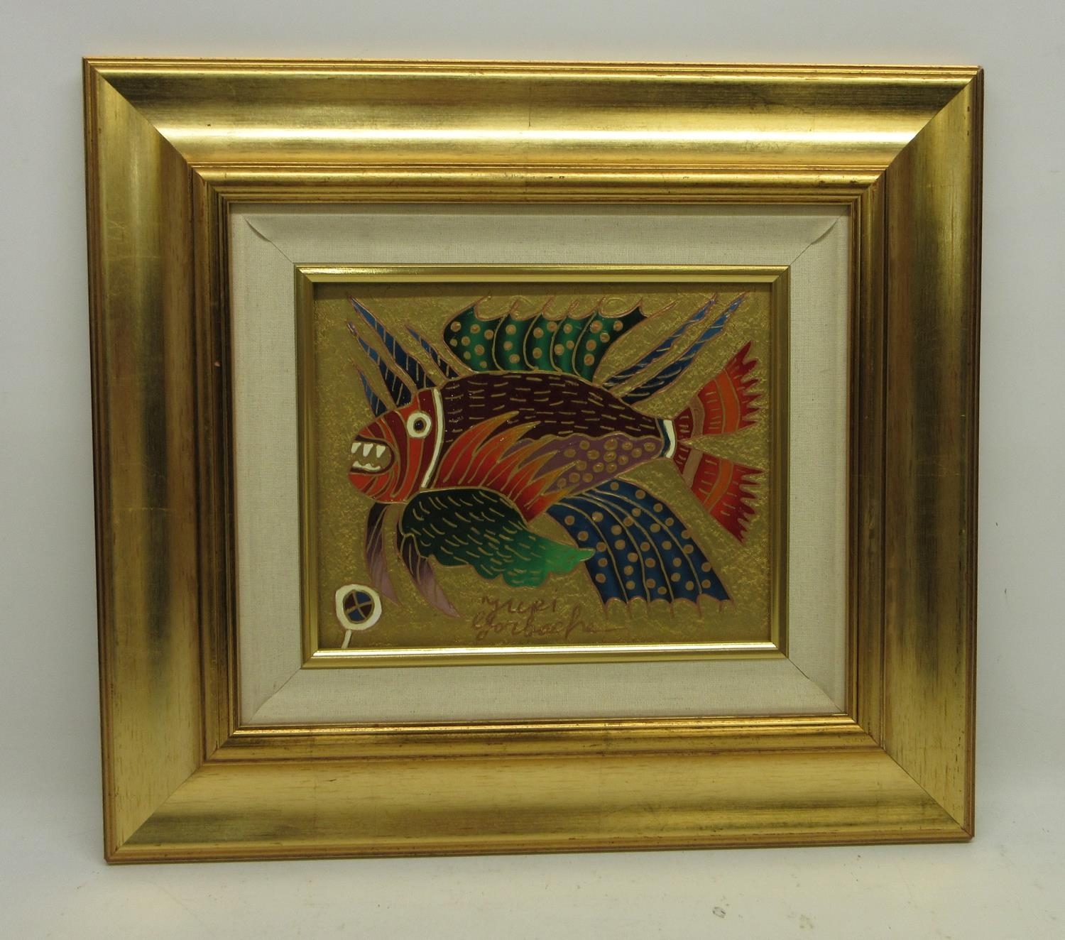 Artwork by Yuri Gorbachev, Tropical Fish, Made of oil and gold on canvas