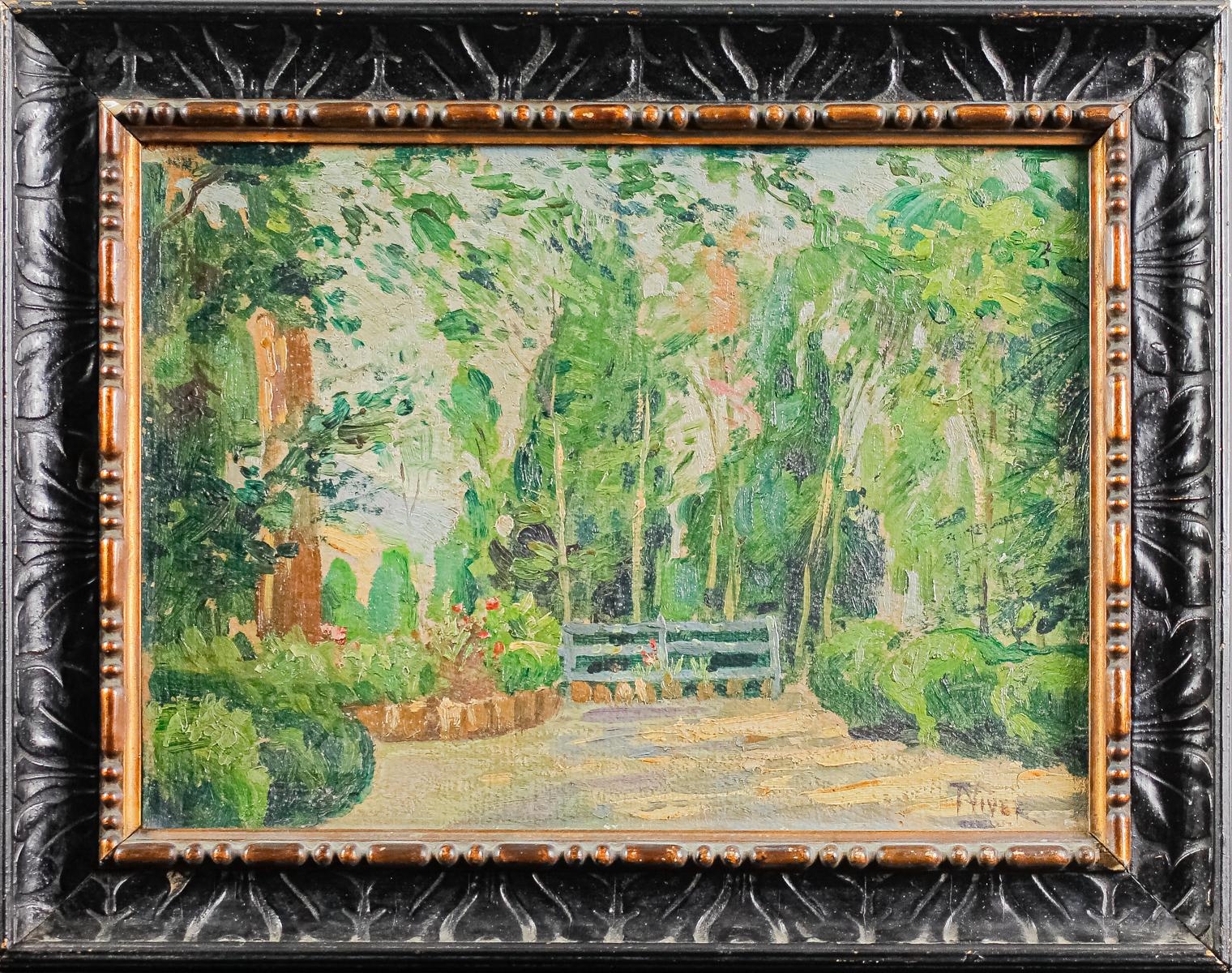 Artwork by Tomàs Viver  Aymerich, Jardín, Made of oil on cardboard