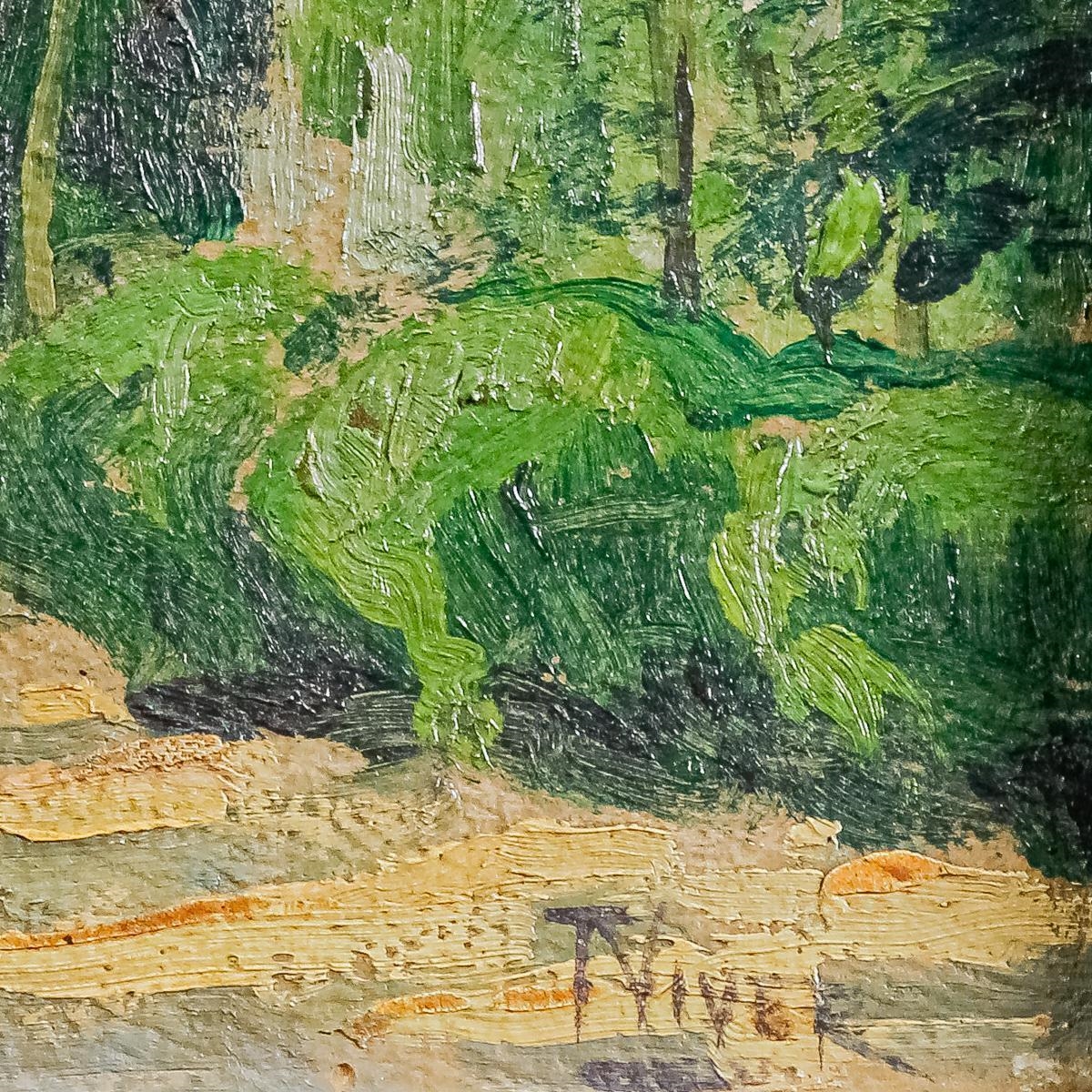 Artwork by Tomàs Viver  Aymerich, Jardín, Made of oil on cardboard