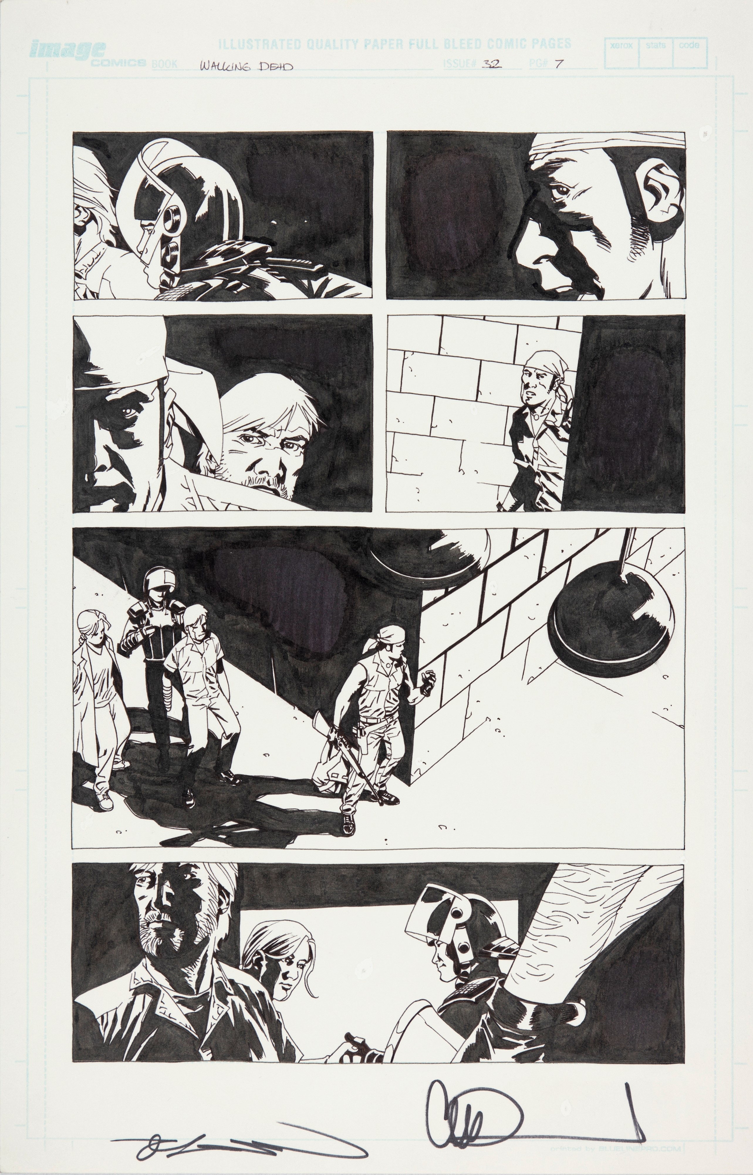 Artwork by Charlie Adlard, The Walking Dead , 2006, Made of pencil and ink on thin cardboard