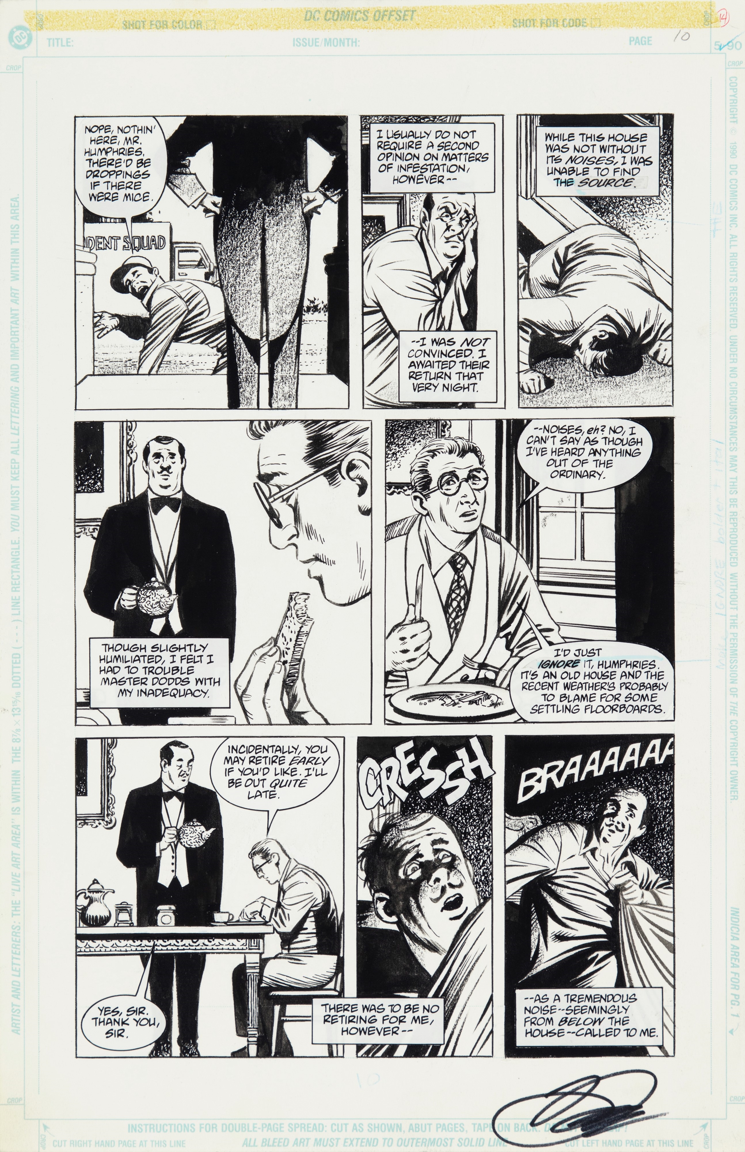 Artwork by David Lloyd, Sandman Mystery Theatre Annual - The Butler, Made of pencil and ink on DC thin cardboard