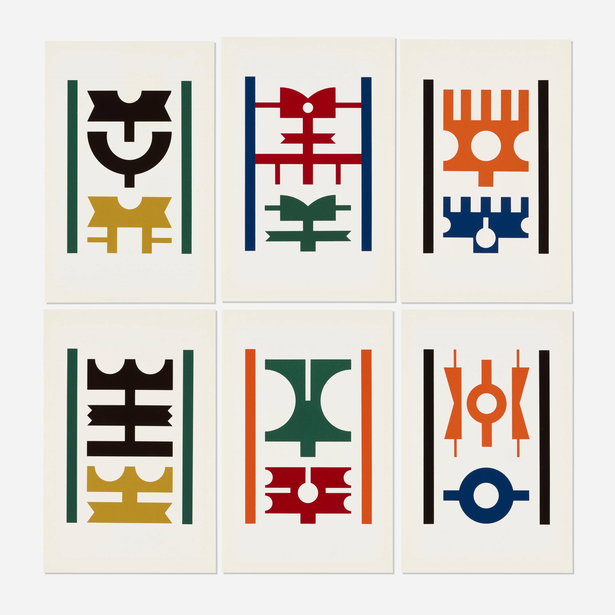 Artwork by Rubem Valentim, Logotipos Poéticos de Cultura Afro-Brasileira, Made of screenprint in colors