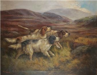 Jagdhunde in Landschaft - P. Pleminsan