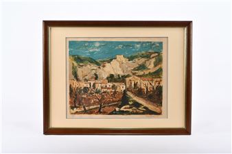 Paysage de Provence Lithographie en couleur - Marcel Azéma-Billa