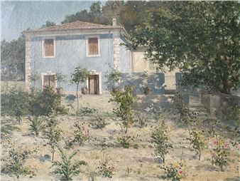 Paysage aux maisons - Gratien Girardot