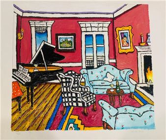 Leslie Lew- Limited Edition Mixed media Hand painted 3D paper wall sculpture - Leslie Lew