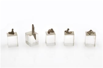 A collection of 5 bronze miniatures in plexiglas. - Lazaros Lameras