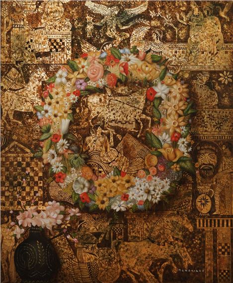 Thodoros Manolidis | Spring Wreath and Ancient Greek motifs | MutualArt