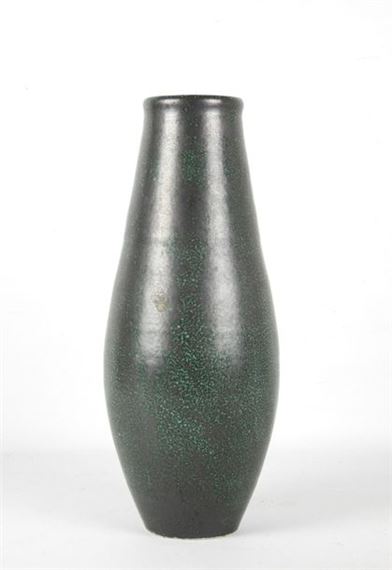 vase with shaded green glaze by Robert Deblander