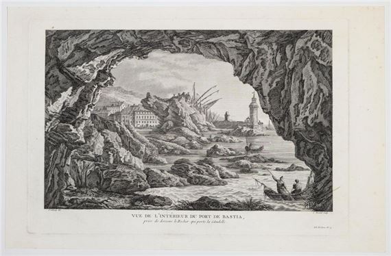 Vue de l'intérieur du Port de BASTIA, prise de dessous le Rocher qui porte la citadelle. - Claude Fessard