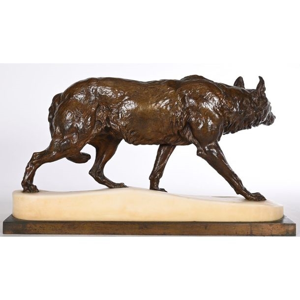 Charles Valton | VALTON Charles (1851-1918). Wolf walking in the ...