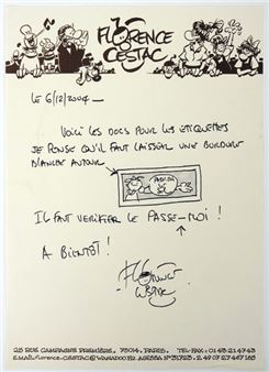 Illustrated letter with a small drawing Picture