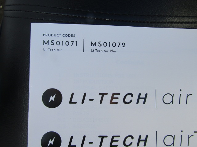MANUAL | Li-Tech Air mobility scooter in working order with charger and ...