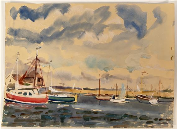 'Sunshine on the Backwater by Jean Dryden Alexander, dated '85