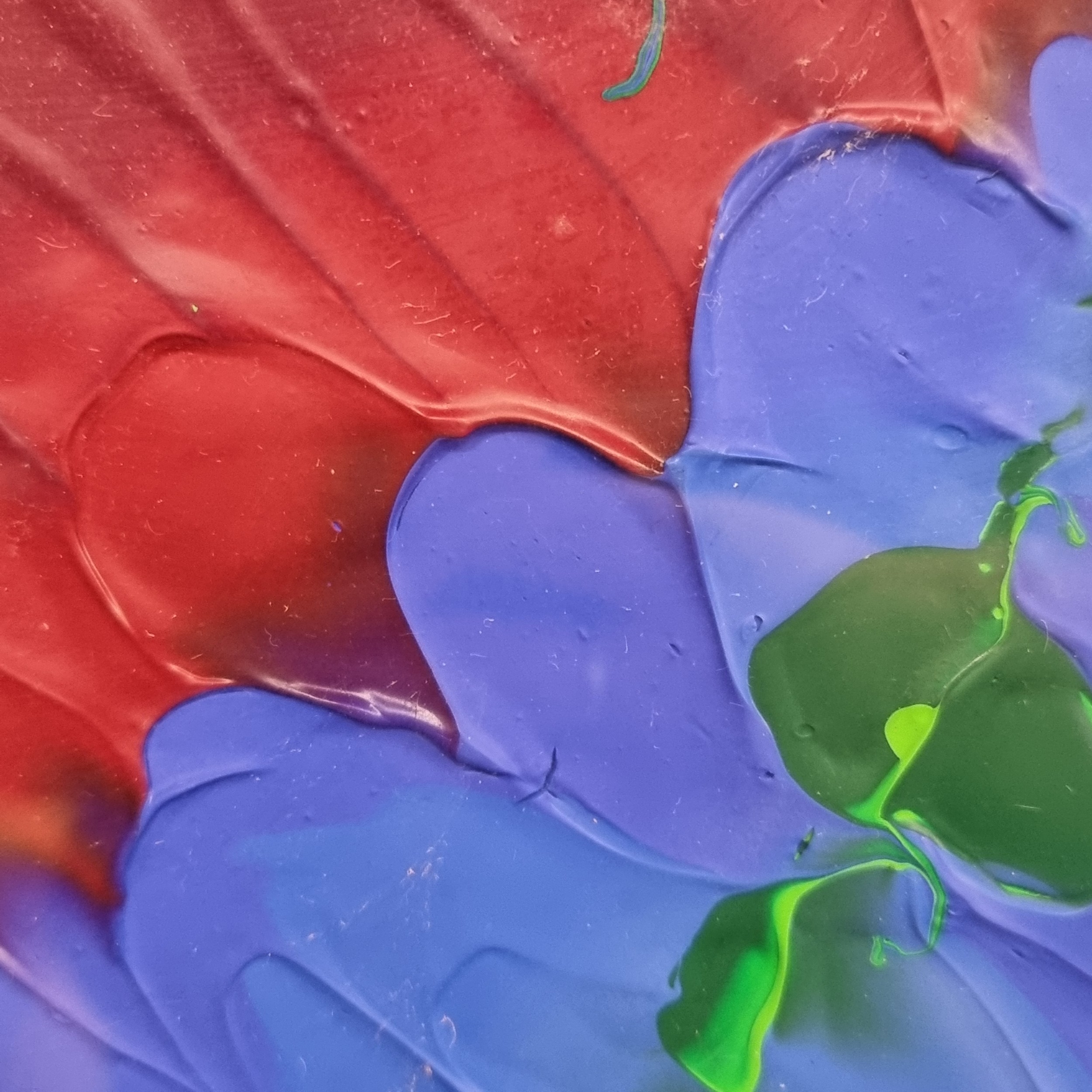 Sean Patrick | Thick layers of paint in bold colours of red, blue and ...