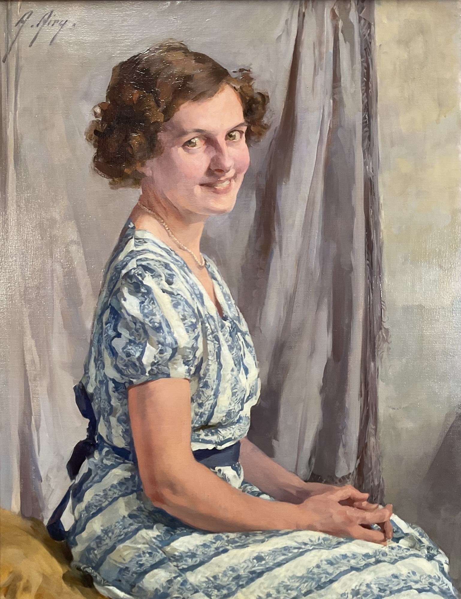 Artwork by Anna Airy, portrait of Mrs David Ransome, Made of oil on canvas