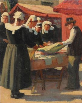 « Scène de marché en Finistère » - Jules Joseph Henriette