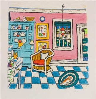 Leslie Lew- Limited Edition Mixed media Hand painted 3D paper wall sculpture - Leslie Lew