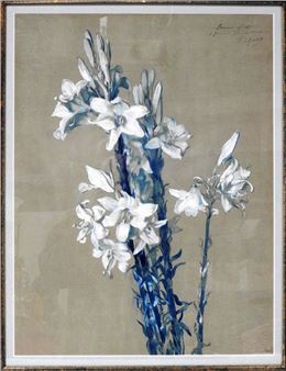 Suzanne QUOST - 19th-20th century Branches of lilies - Suzanne Quost
