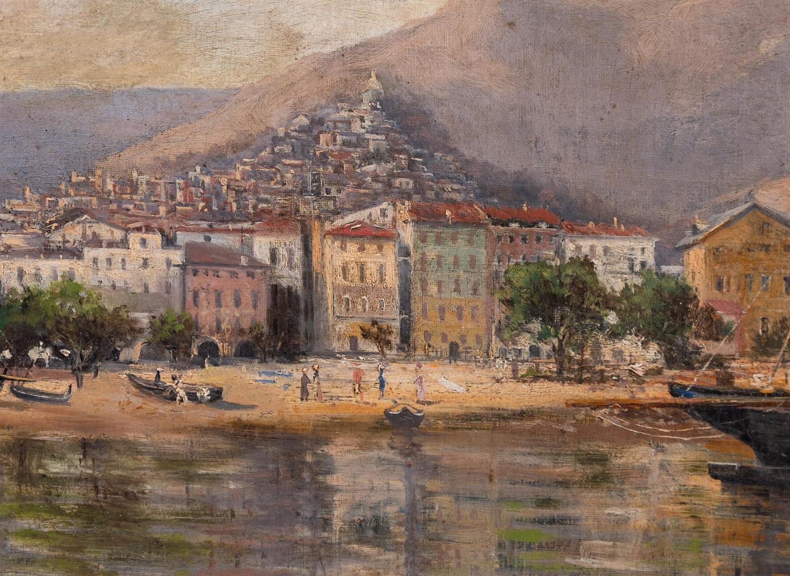 Artwork by Ambrogio Preda, Paesaggio lacustre, Made of oil on canvas