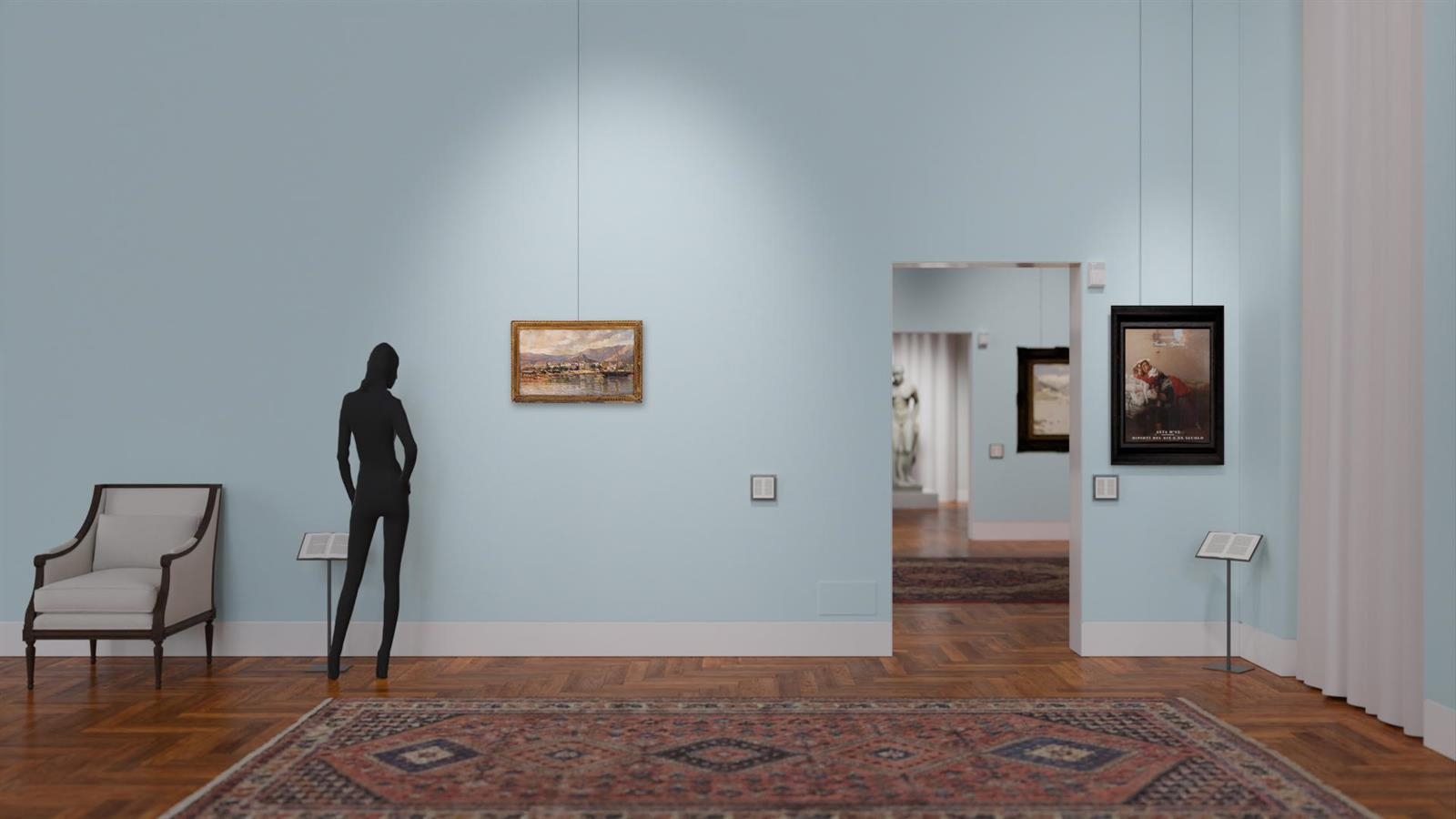 Artwork by Ambrogio Preda, Paesaggio lacustre, Made of oil on canvas