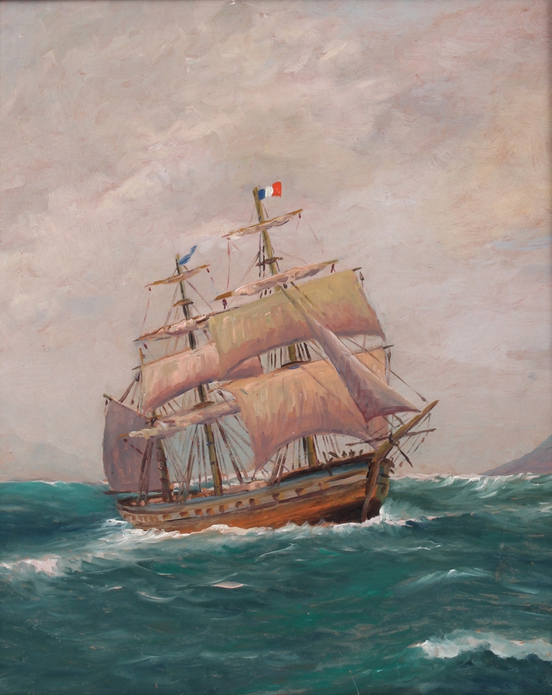 George Fürst | Dreimaster auf See (1885) | MutualArt