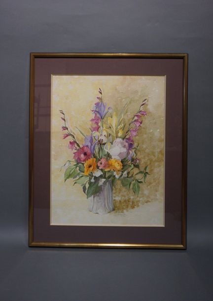 Artwork by Adrien Van de Putte, Bouquet de fleurs, Made of watercolour