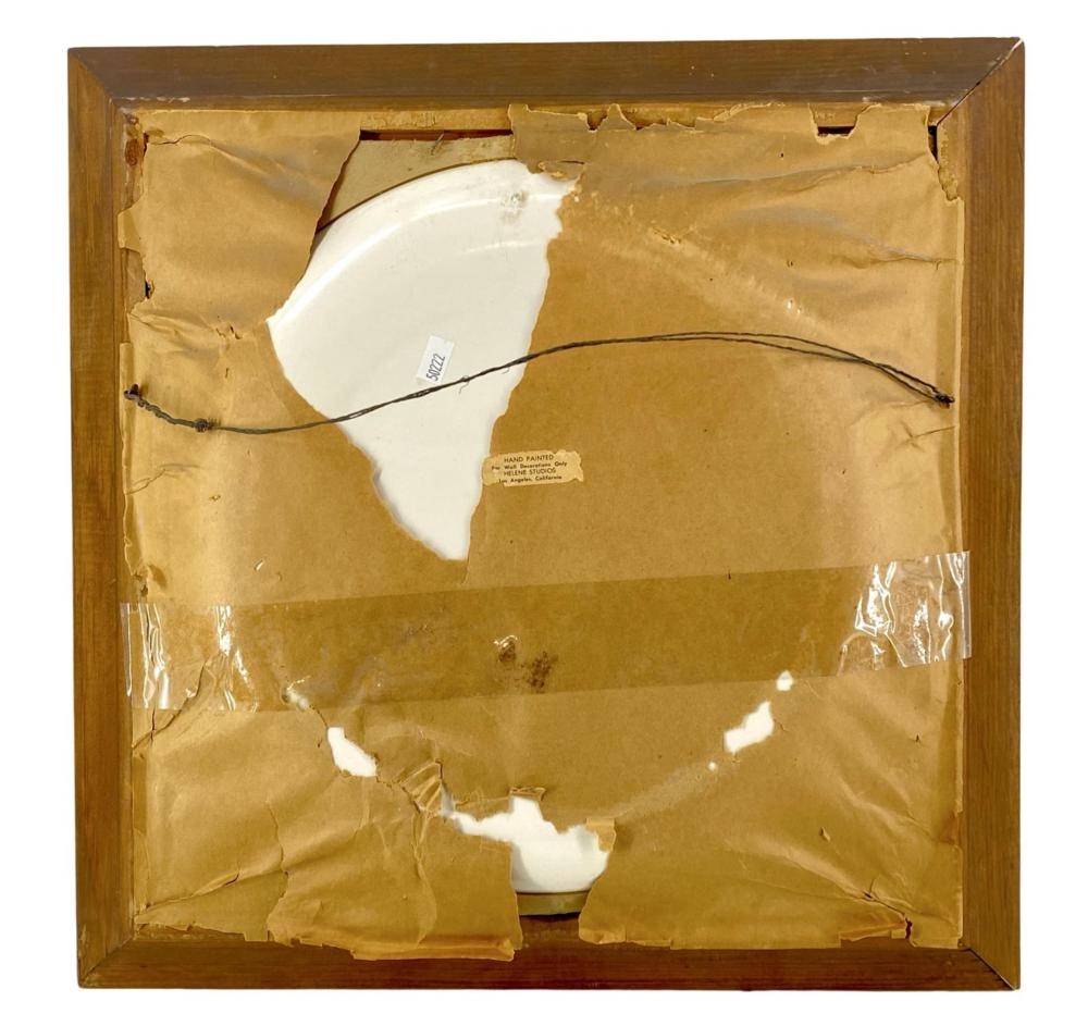 Artwork by Helene, Framed Signed Helene Painted Rooster Art Plate, Made of Plate