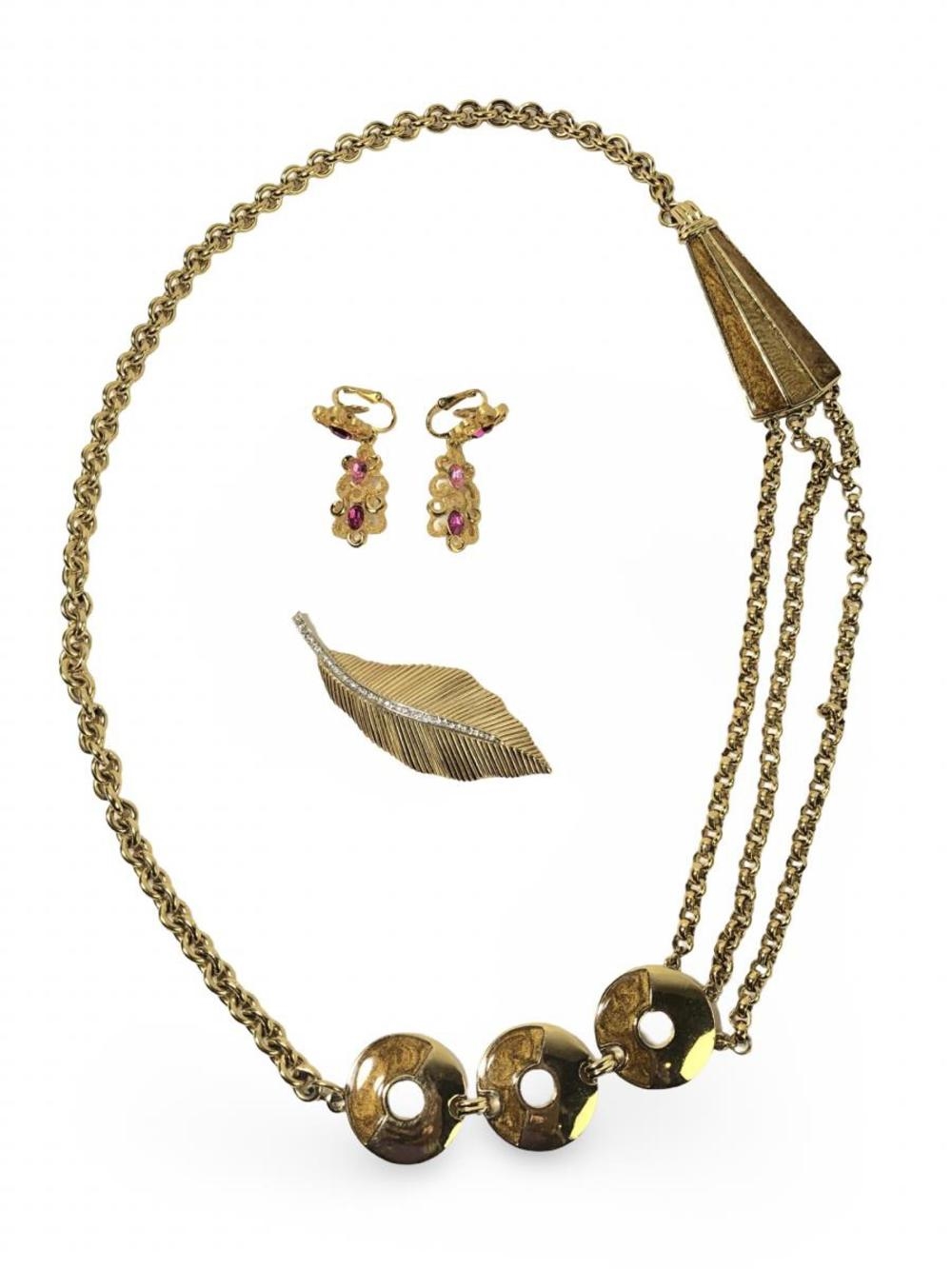 Artwork by Unknown , Impressive Trifari Gold Tone Jewelry Set, Made of Gold