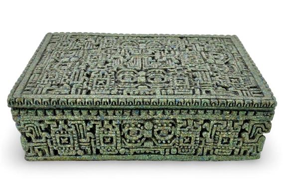 Unknown | Aztec Mexican Design Trinket Box | MutualArt