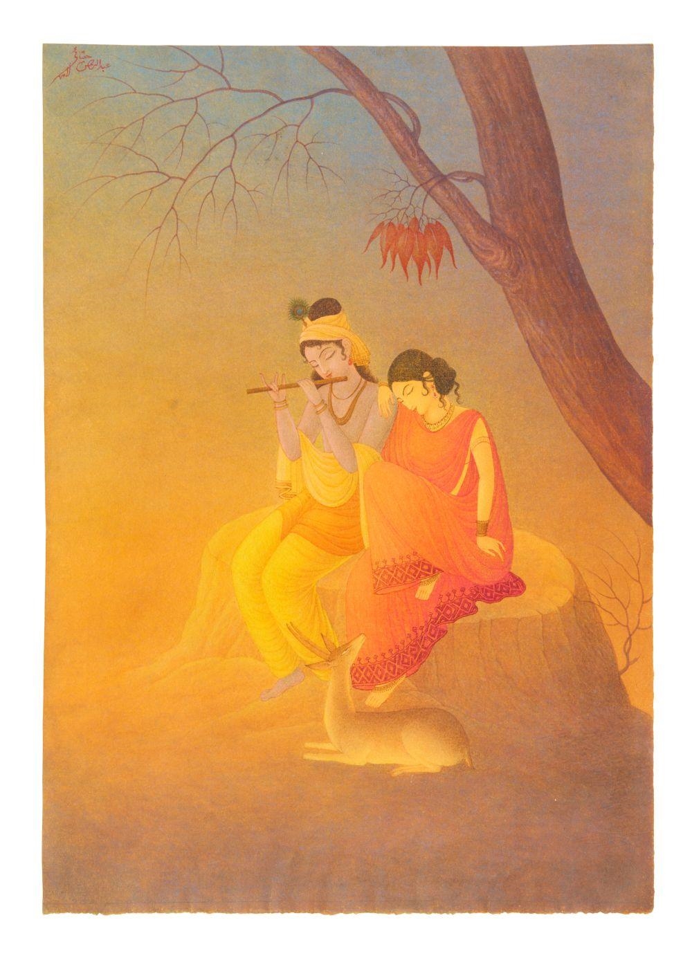 Abdur Rahman Chughtai RADHA KRISHNA MutualArt