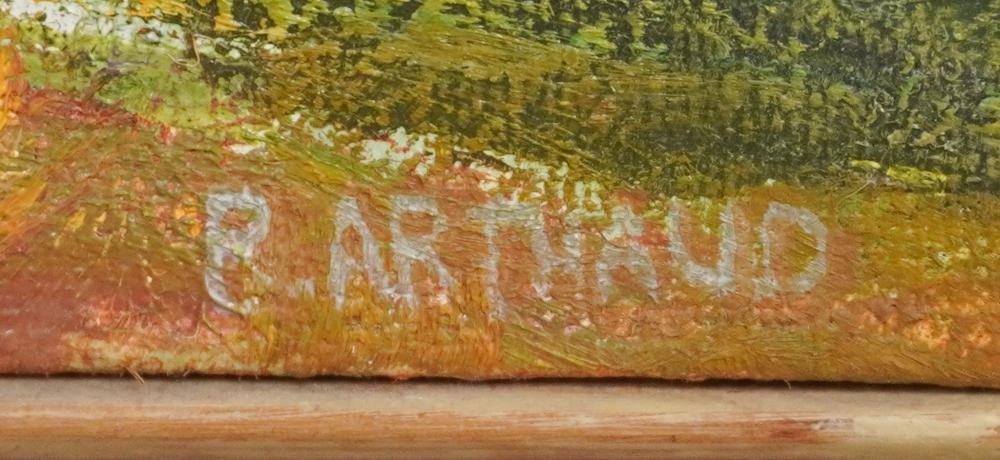 Artwork by Ron Arthaud, Les Arbres  and Winter Sun, Made of Oil on Board