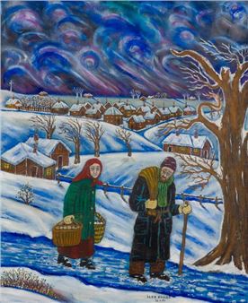 ° Jewish couple and village in the snow - Beller-ilex Chaim