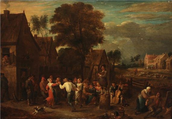 David Teniers the Younger | Peasants dancing and merrymaking outside a ...