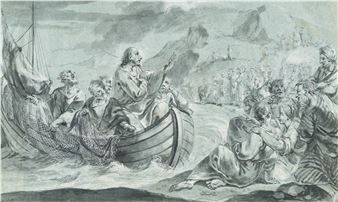 Jesus preaches at the Sea of Galilee - Johann Wolfgang Baumgartner