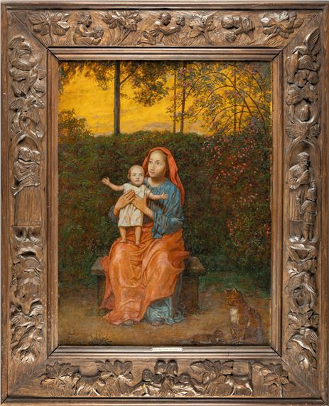 Virgin in the garden (mother with child by Hans Thoma, 1917